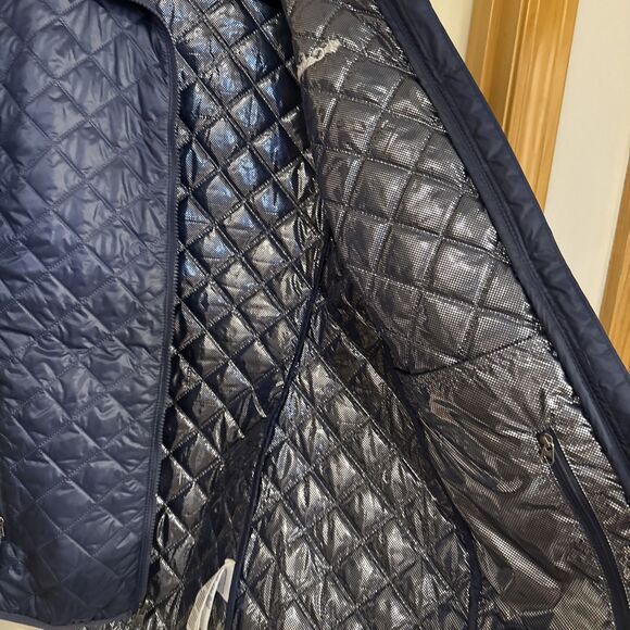 Columbia Jacket Womens medium Black Full Zip Logo Quilted Light Puffer Coat - Picture 4 of 4